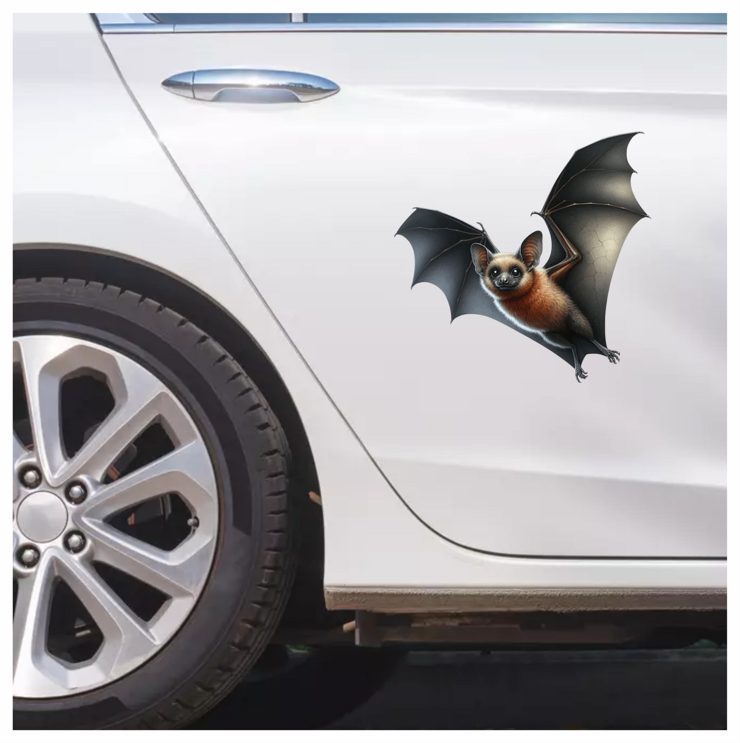 Brown Bat Flying Wings Spread Vinyl Sticker Decal