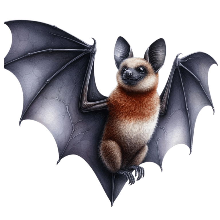 Brown Bat Large Wings Cute Vinyl Sticker Decal