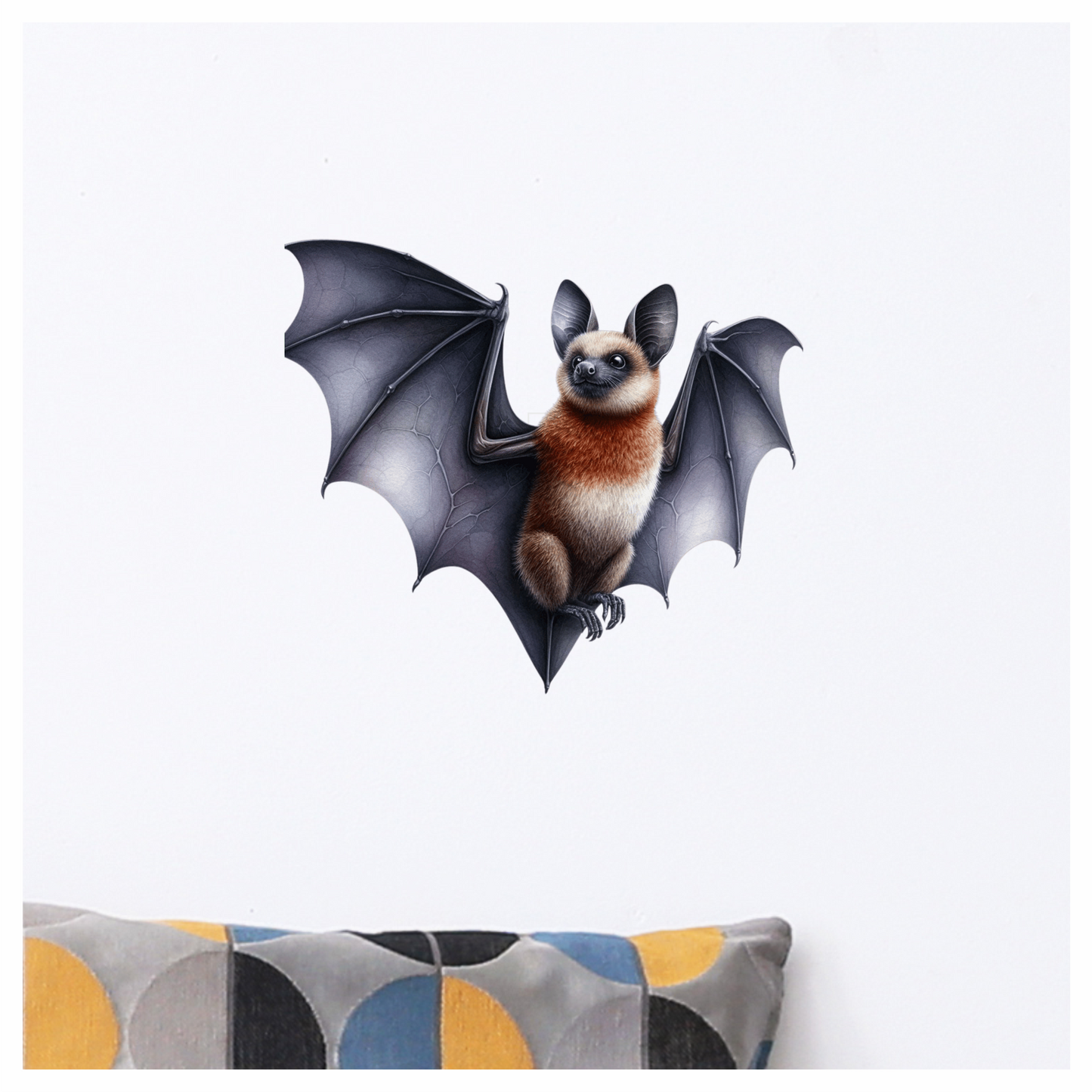 Brown Bat Large Wings Cute Vinyl Sticker Decal