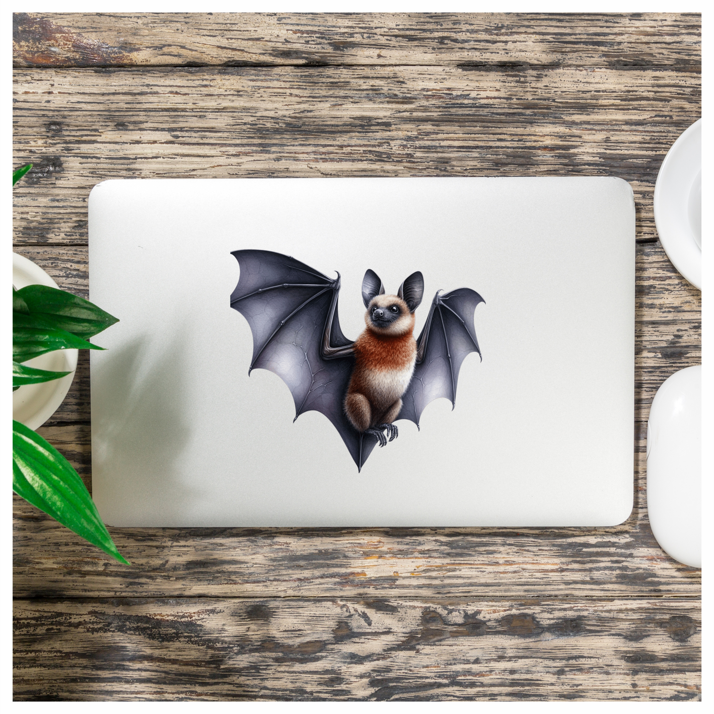Brown Bat Large Wings Cute Vinyl Sticker Decal