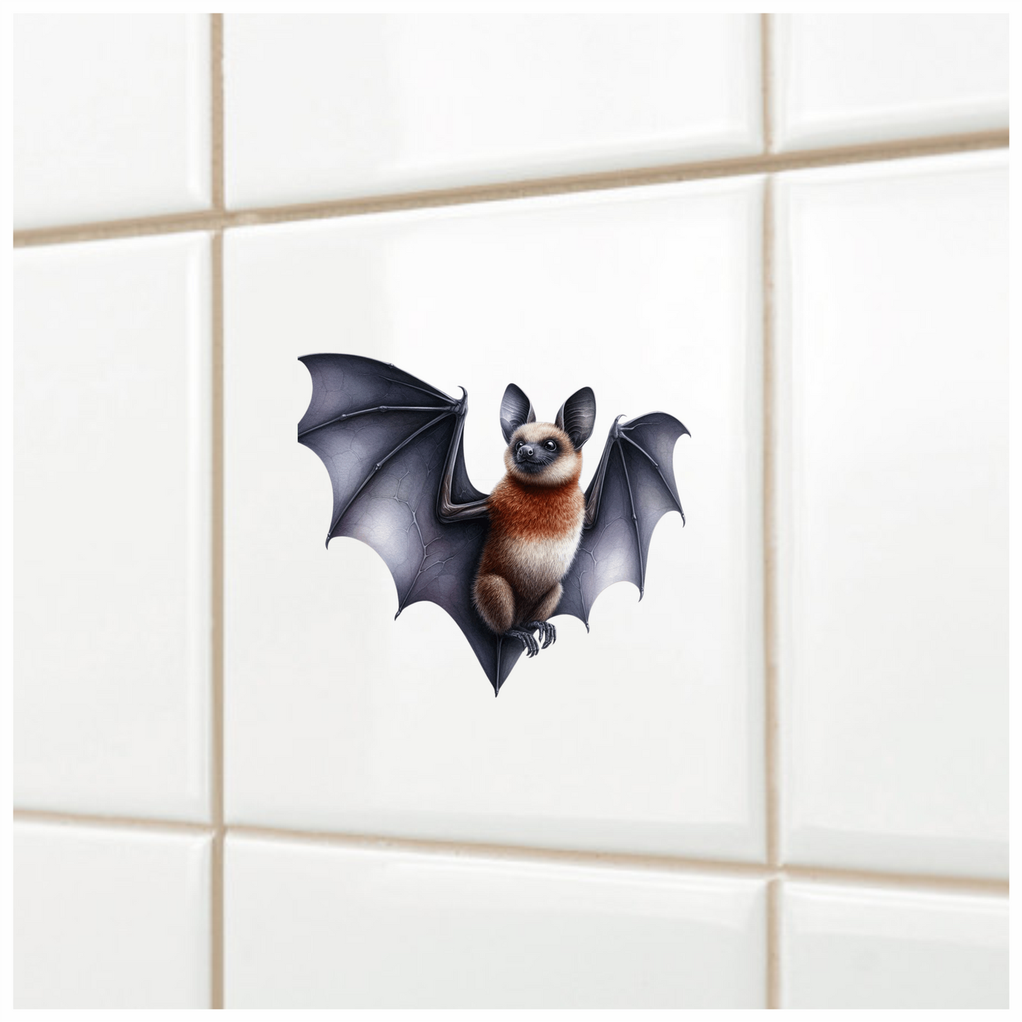 Brown Bat Large Wings Cute Vinyl Sticker Decal