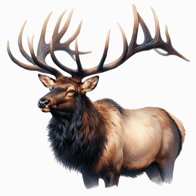 Elk Brown Antlers Fur Animal Vinyl Sticker Decal