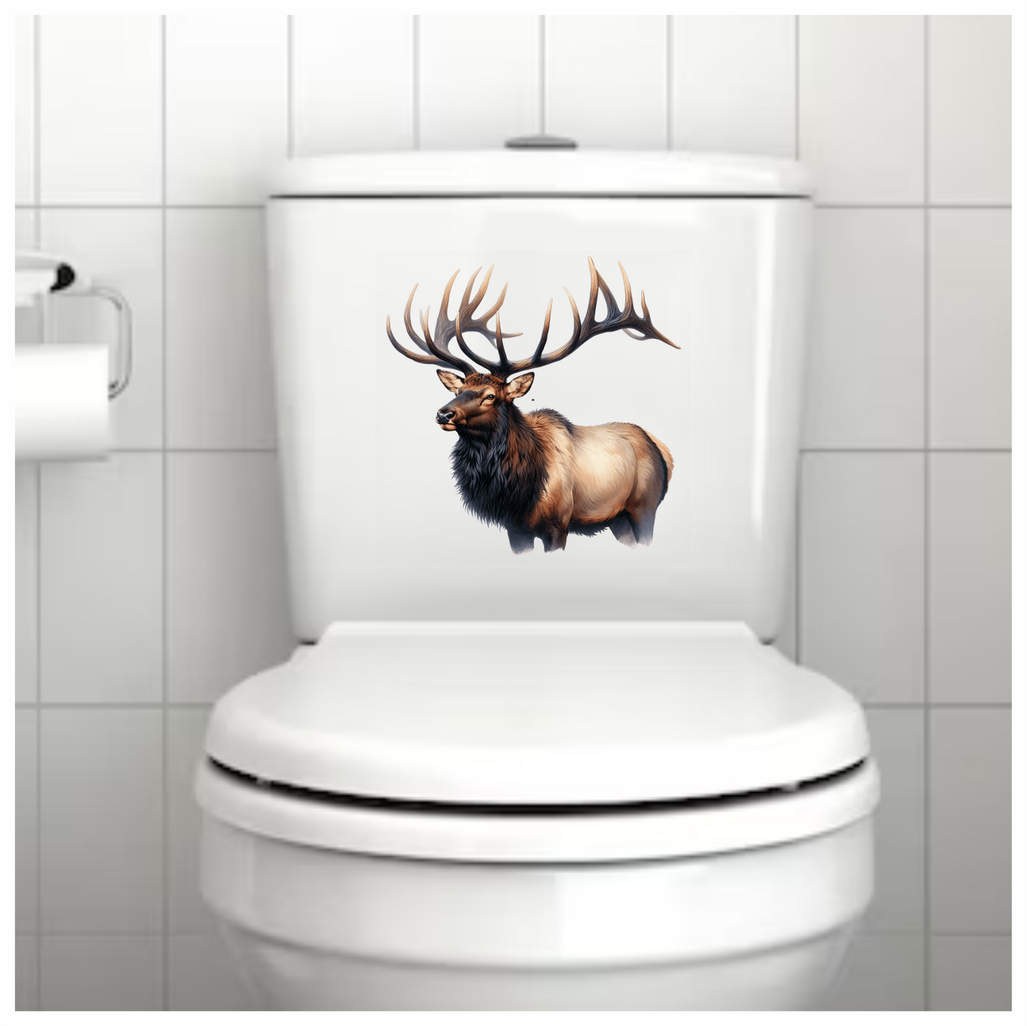 Elk Brown Antlers Fur Animal Vinyl Sticker Decal