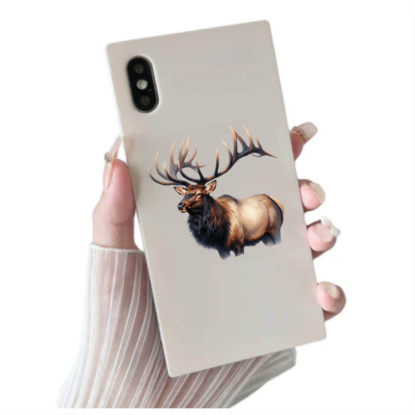 Elk Brown Antlers Fur Animal Vinyl Sticker Decal