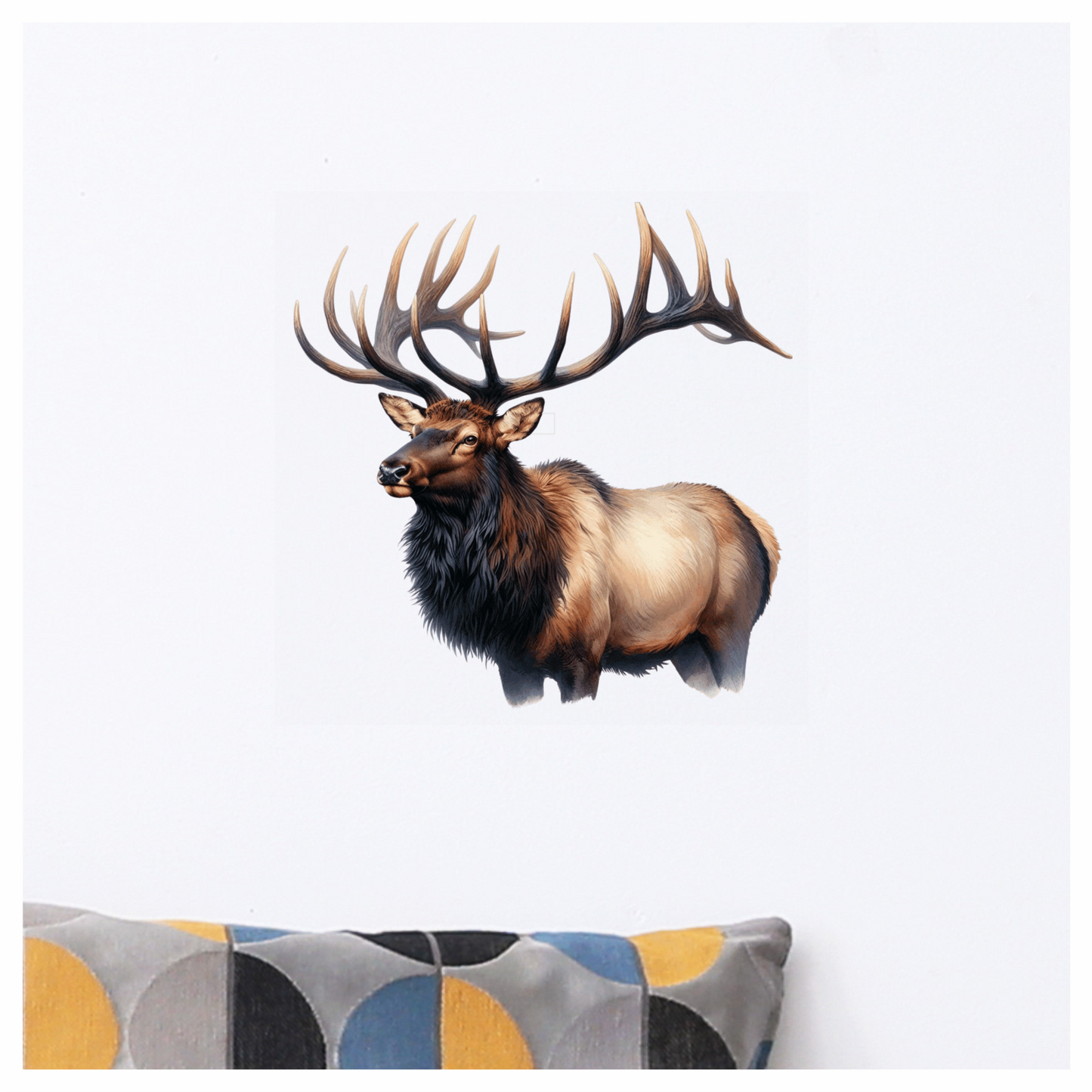 Elk Brown Antlers Fur Animal Vinyl Sticker Decal