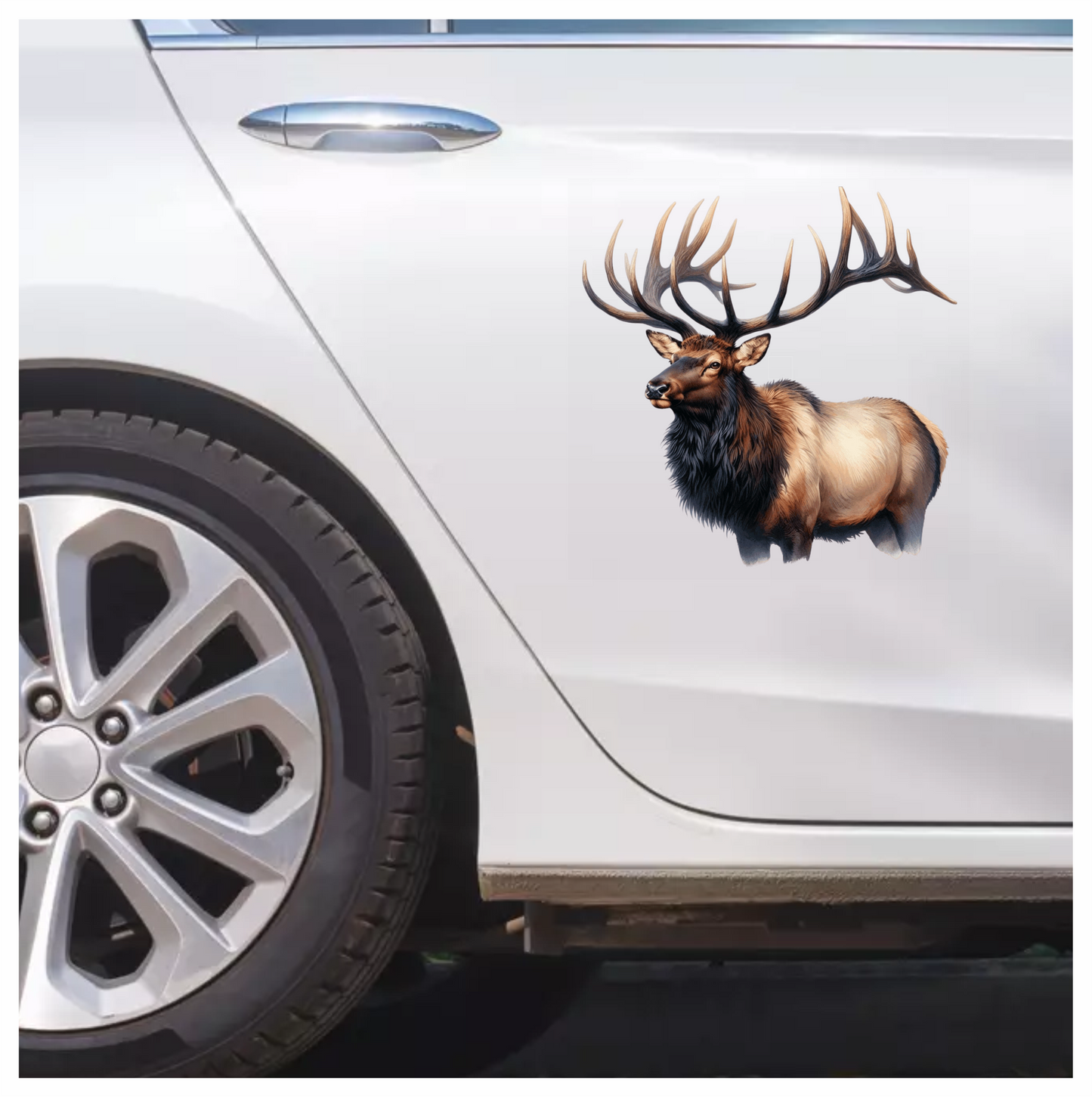 Elk Brown Antlers Fur Animal Vinyl Sticker Decal