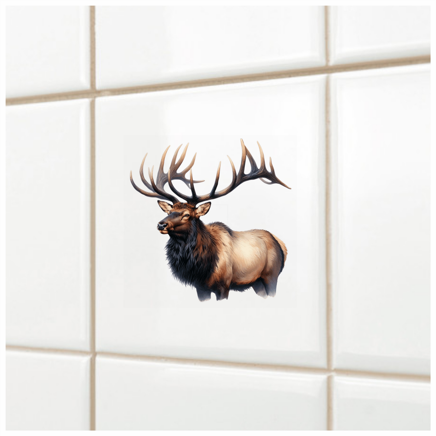 Elk Brown Antlers Fur Animal Vinyl Sticker Decal