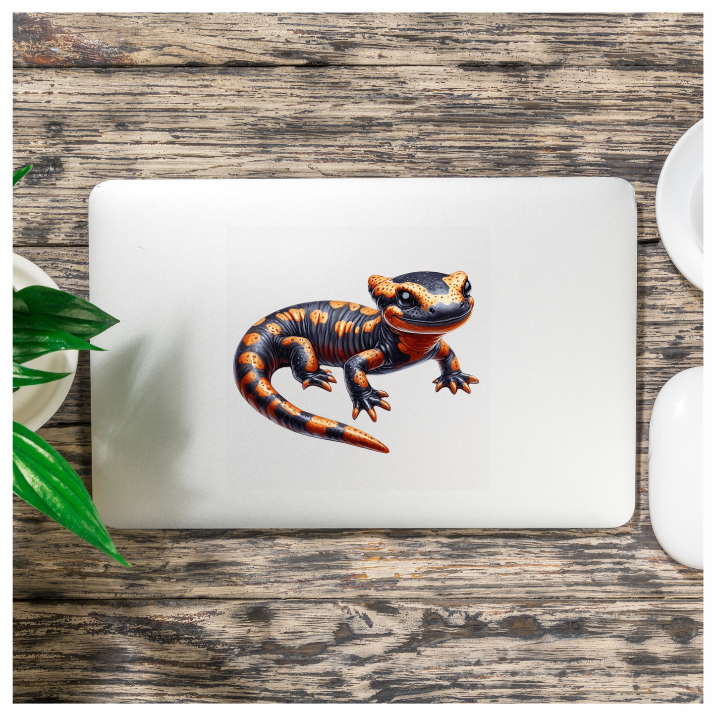 Salamander Black Orange Vinyl Sticker Decal