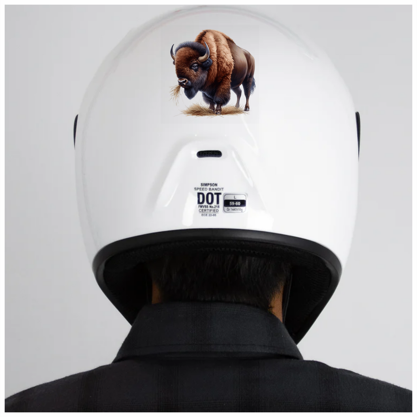 Bison Brown Animal Grazing Hay Vinyl Sticker Decal