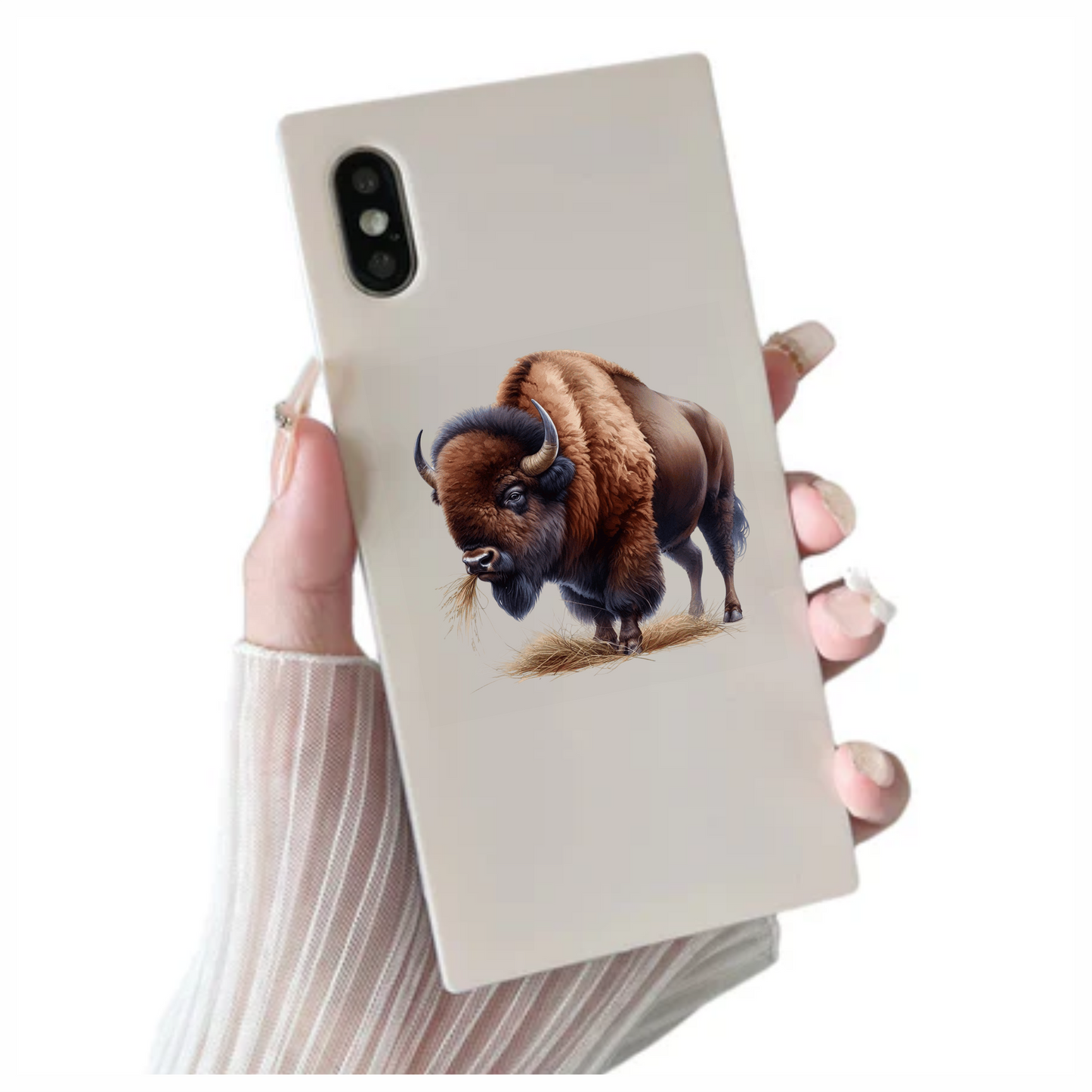 Bison Brown Animal Grazing Hay Vinyl Sticker Decal