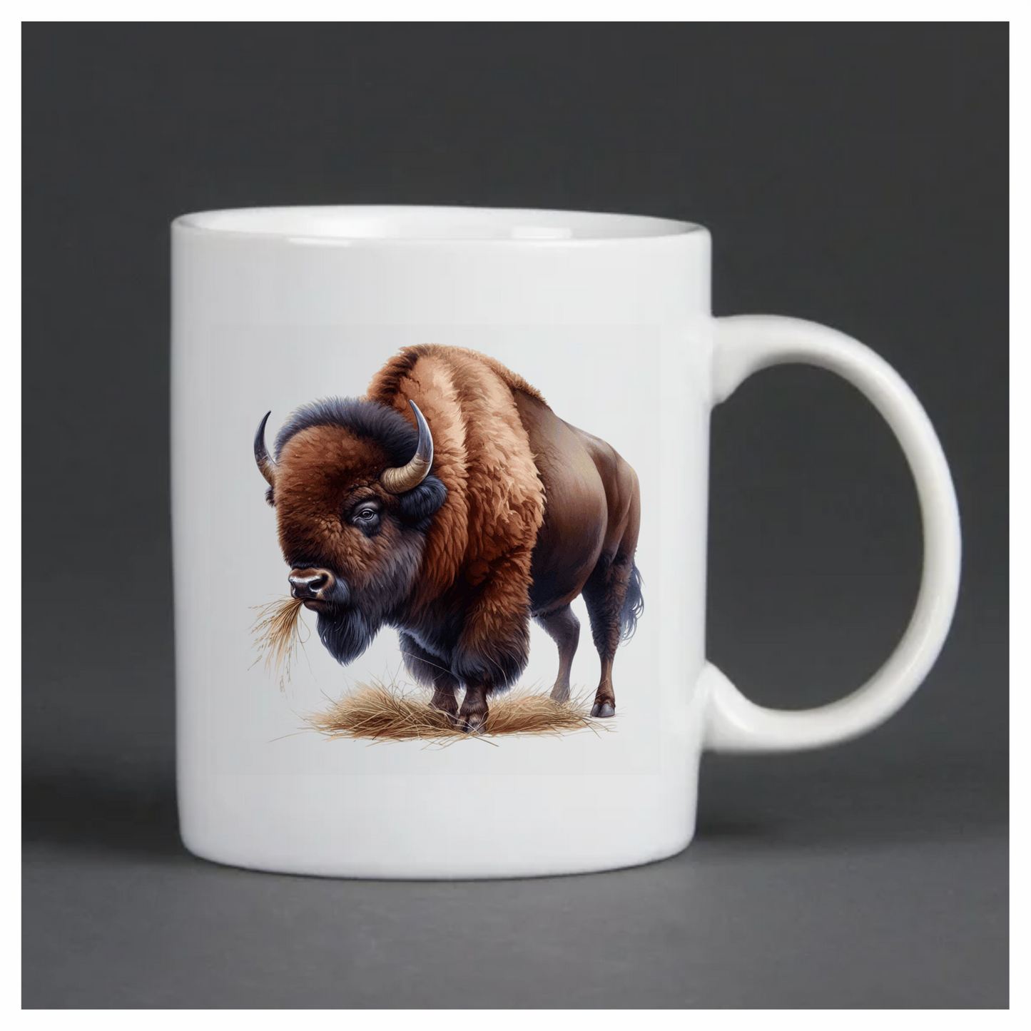 Bison Brown Animal Grazing Hay Vinyl Sticker Decal