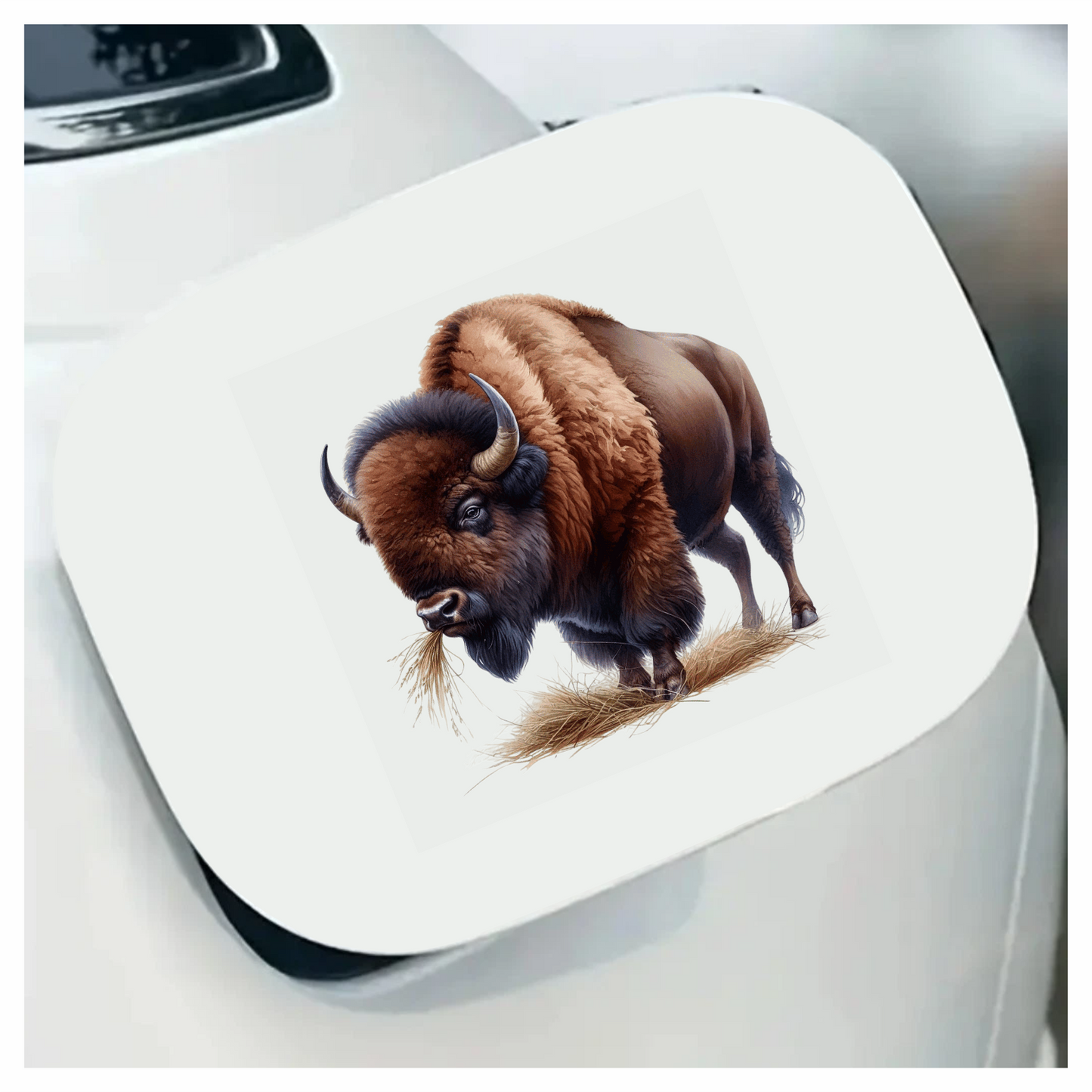 Bison Brown Animal Grazing Hay Vinyl Sticker Decal