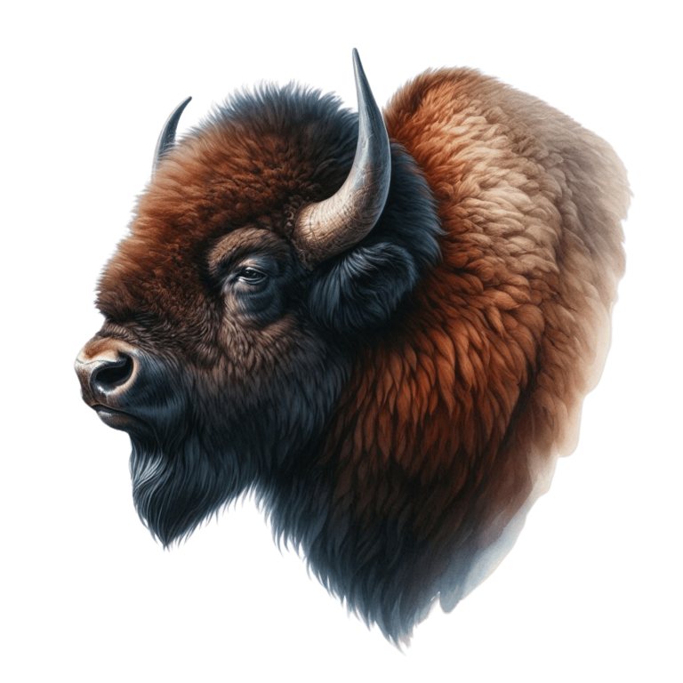 Bison Brown Fur Head Vinyl Sticker Decal