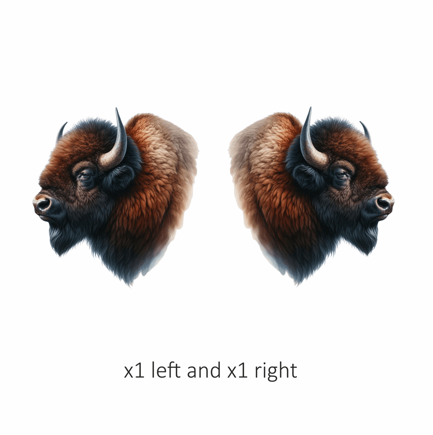 Bison Brown Fur Head Vinyl Sticker Decal