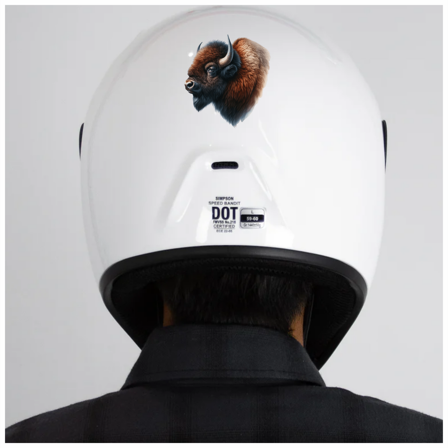 Bison Brown Fur Head Vinyl Sticker Decal