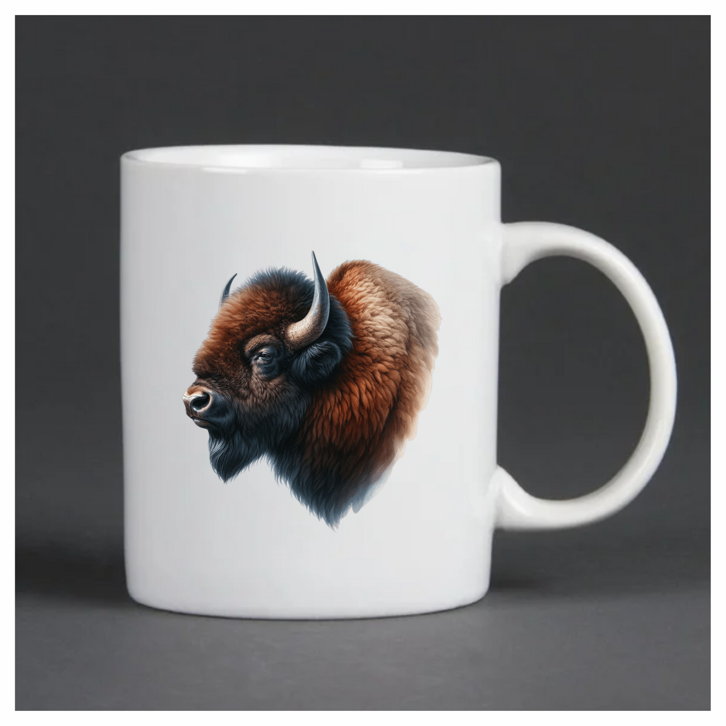 Bison Brown Fur Head Vinyl Sticker Decal
