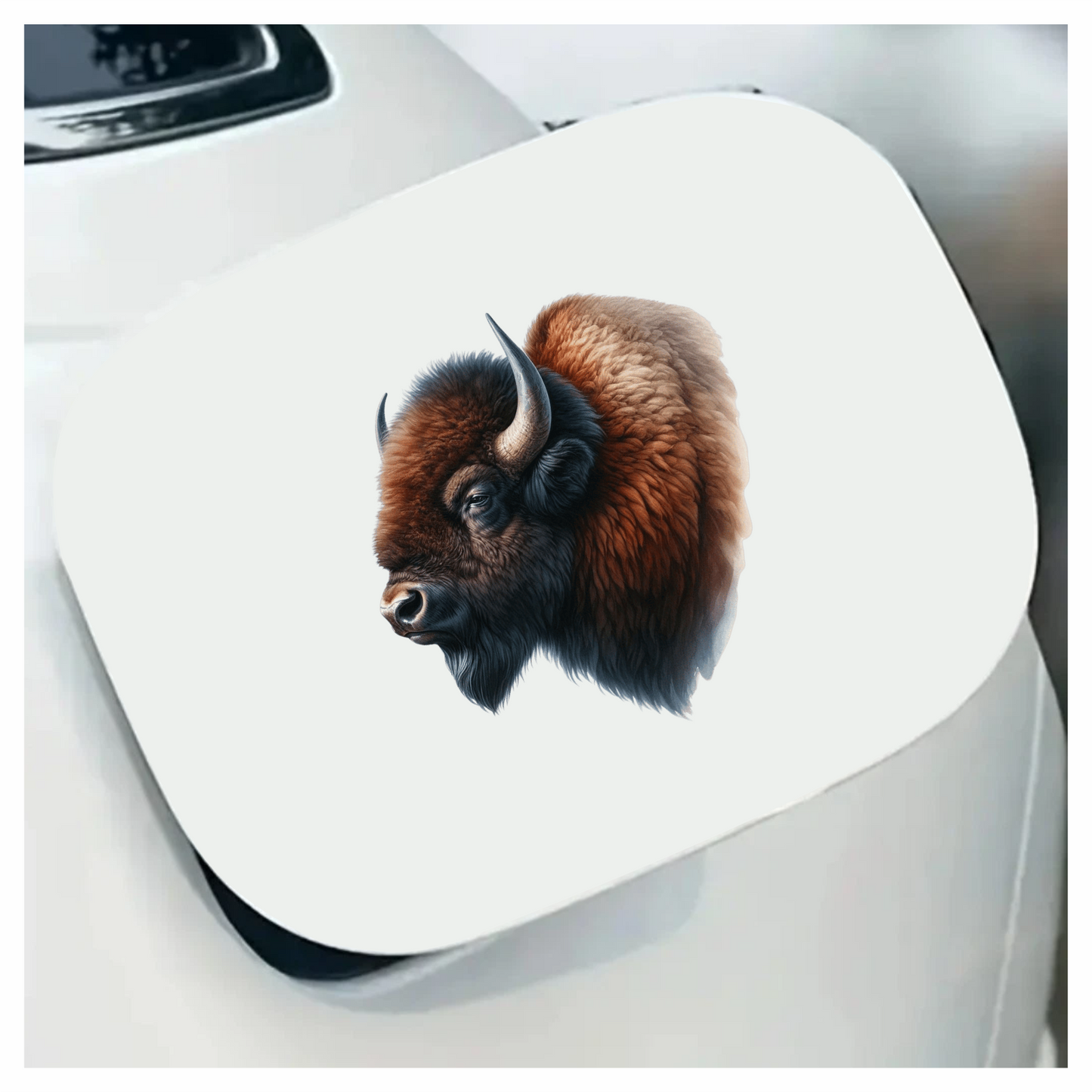 Bison Brown Fur Head Vinyl Sticker Decal
