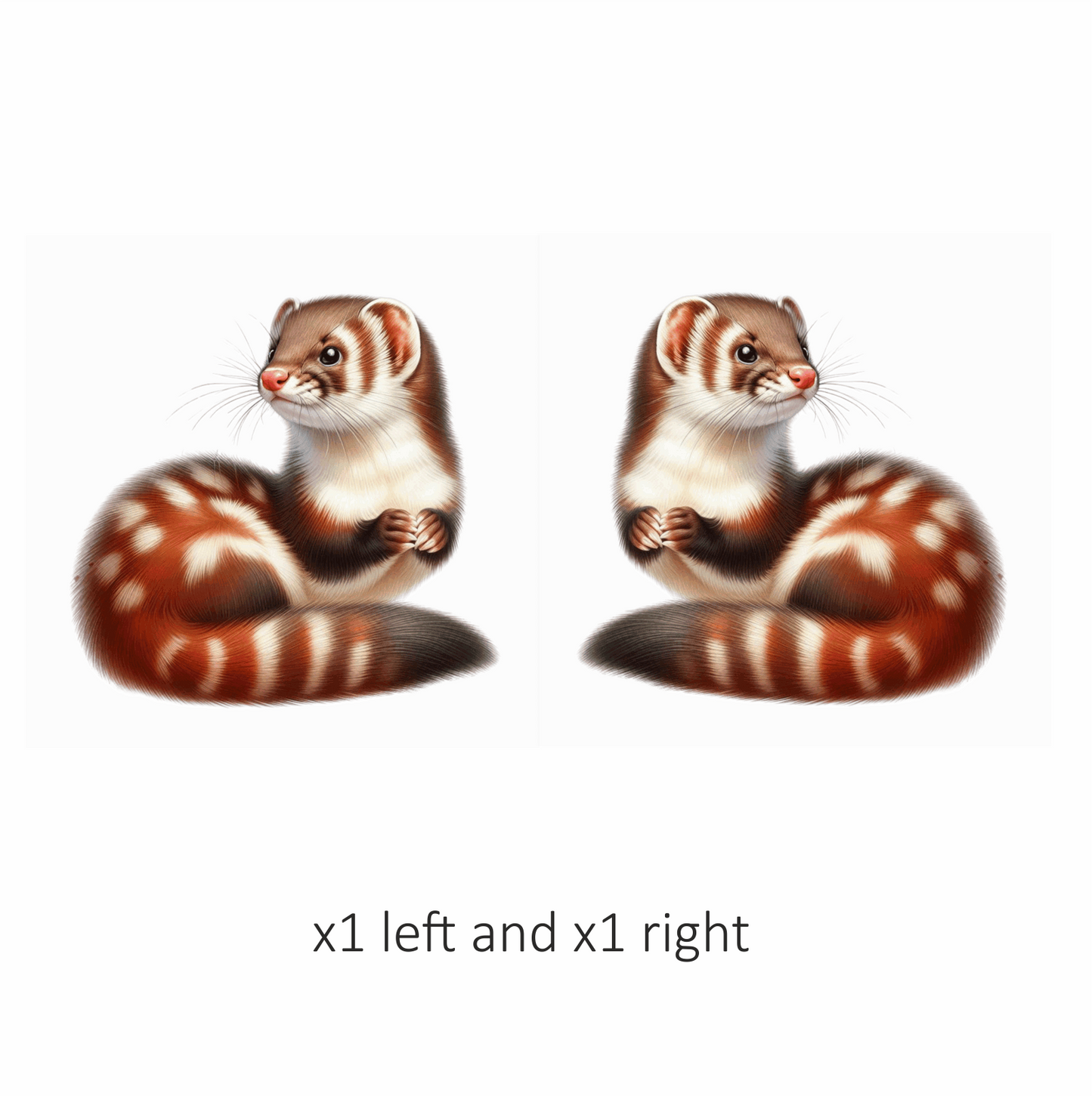 Ferret Brown Stripes White Fur Vinyl Sticker Decal