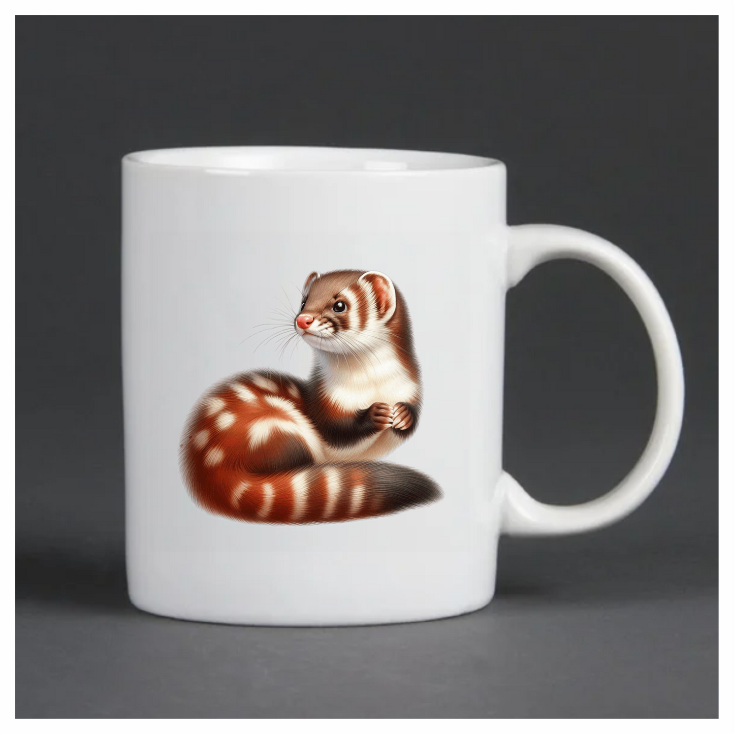 Ferret Brown Stripes White Fur Vinyl Sticker Decal