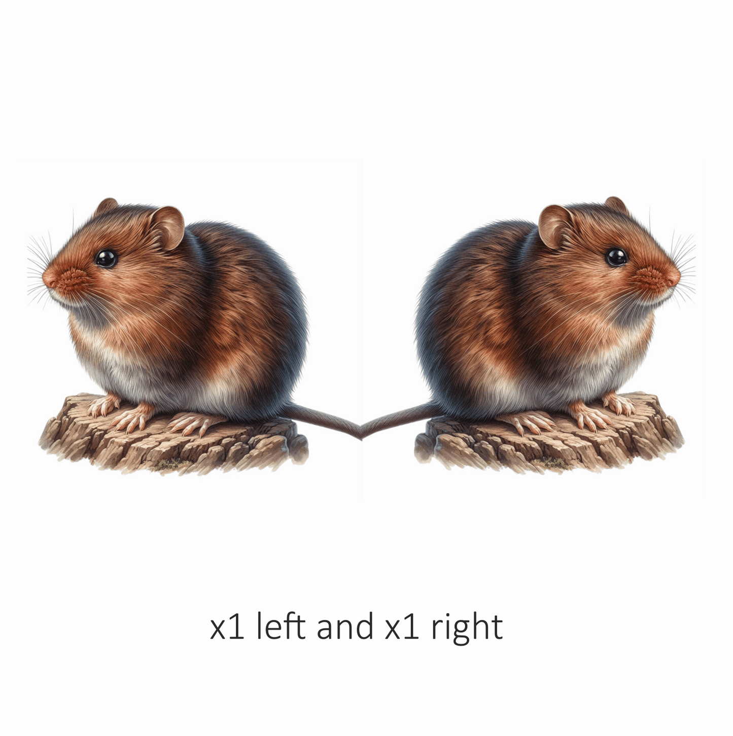 Brown Mouse On Wood Vinyl Sticker Decal