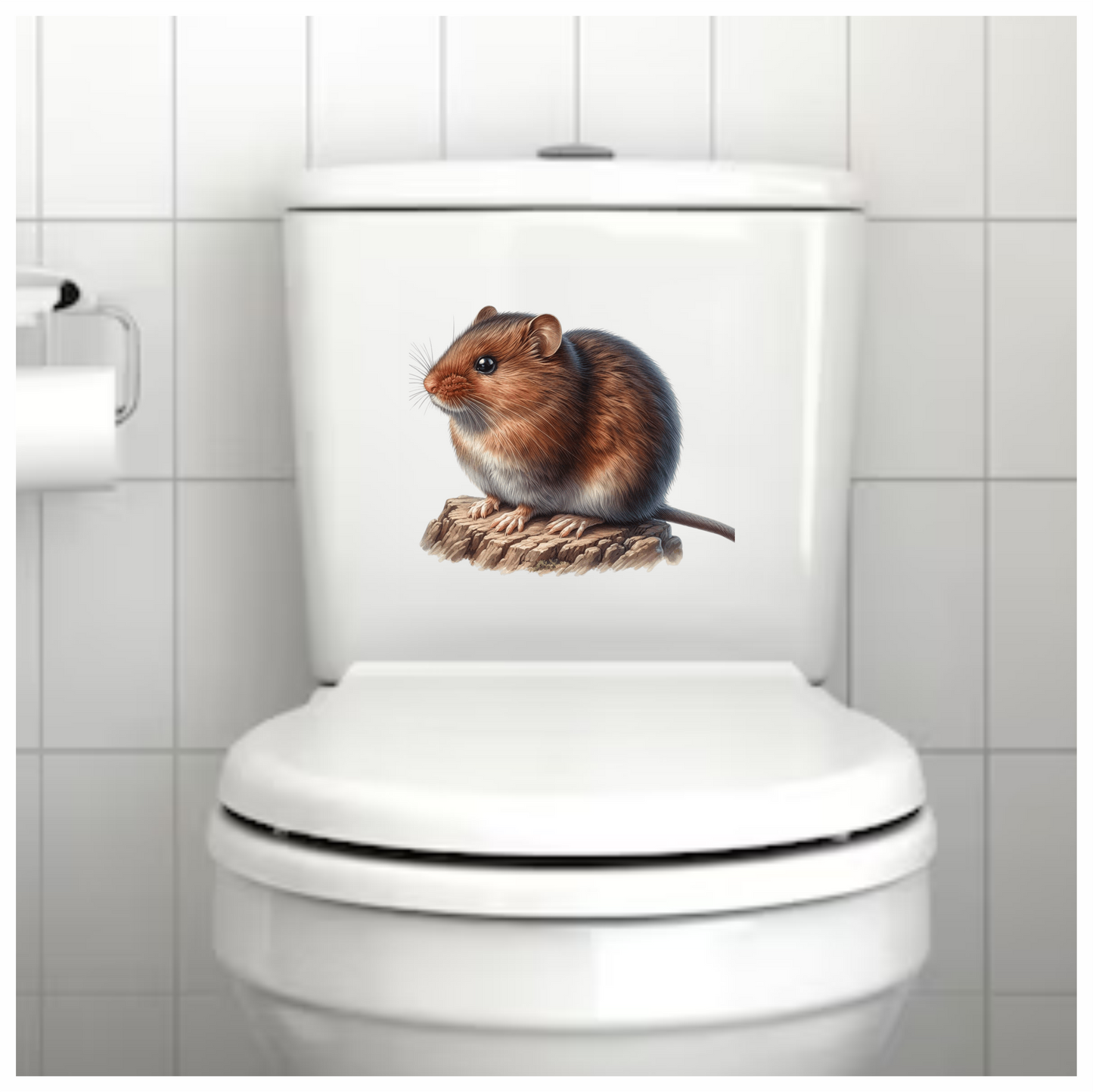 Brown Mouse On Wood Vinyl Sticker Decal