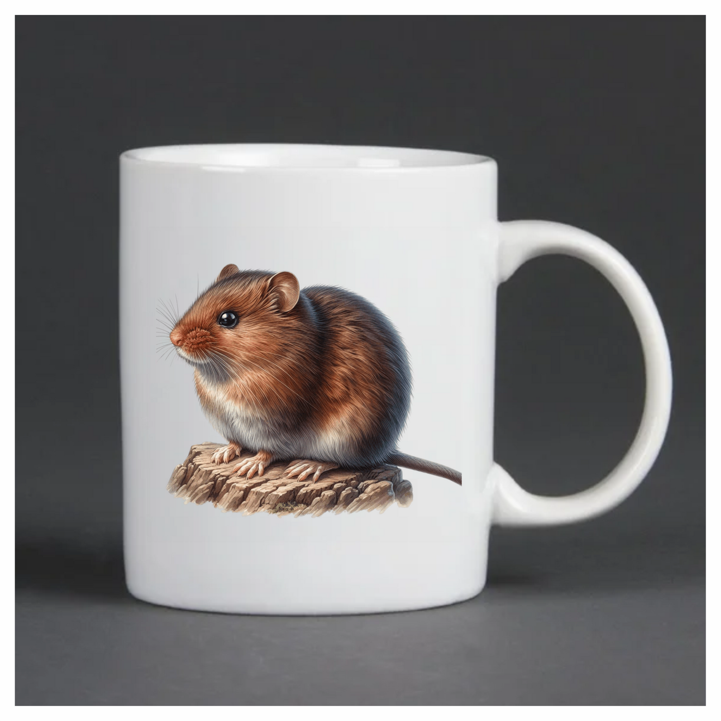 Brown Mouse On Wood Vinyl Sticker Decal
