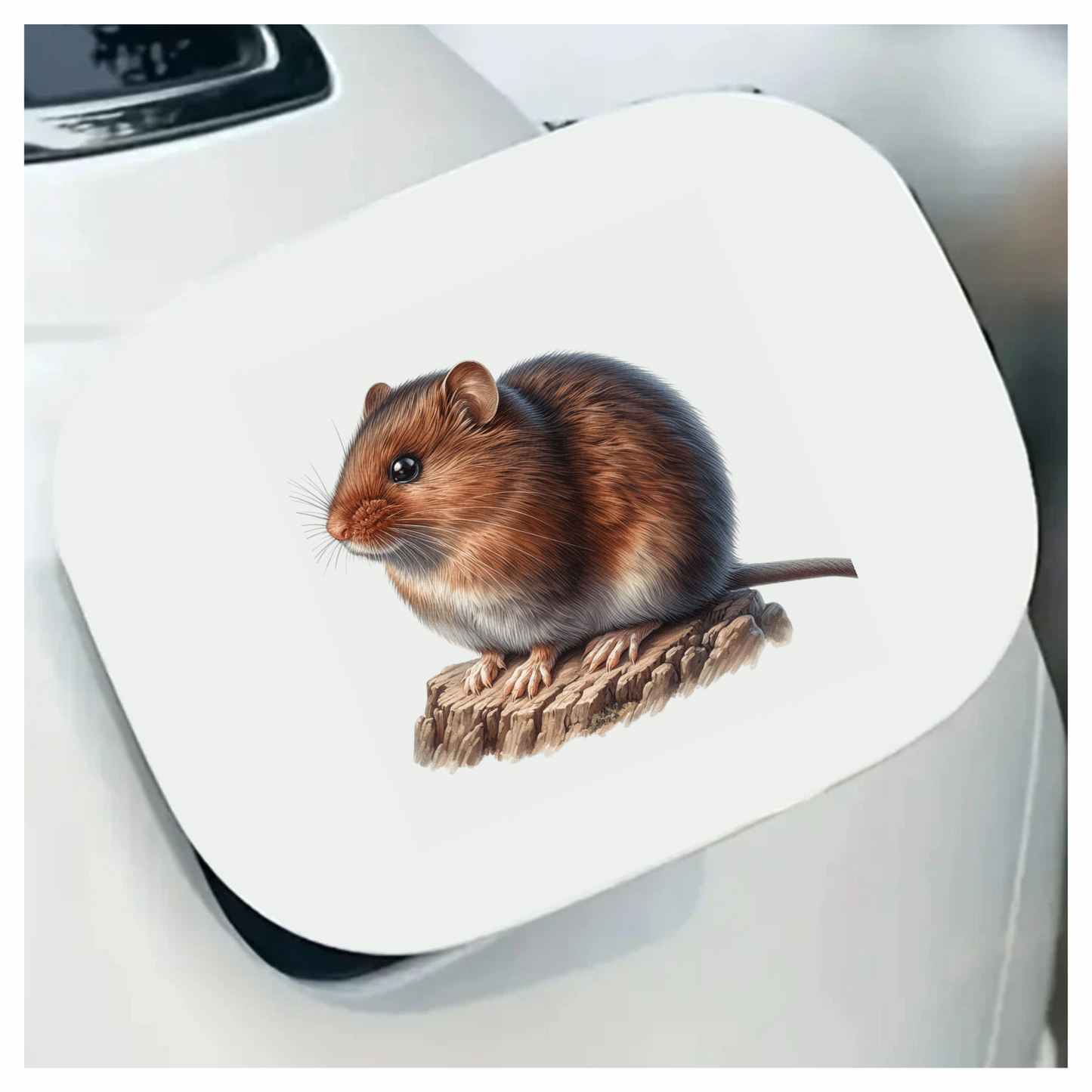 Brown Mouse On Wood Vinyl Sticker Decal