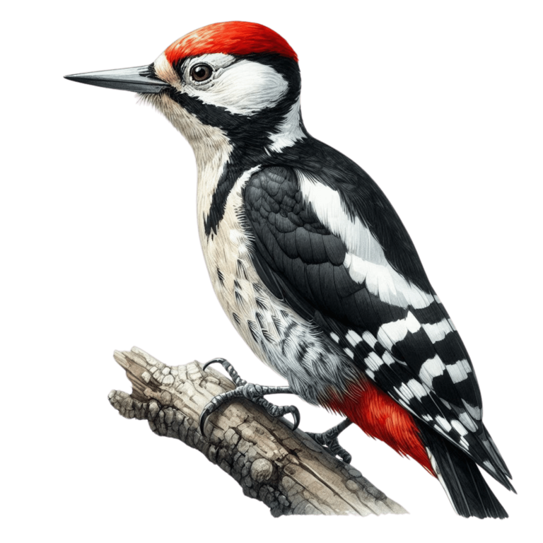 Woodpecker Red White Black Tree Vinyl Sticker Decal