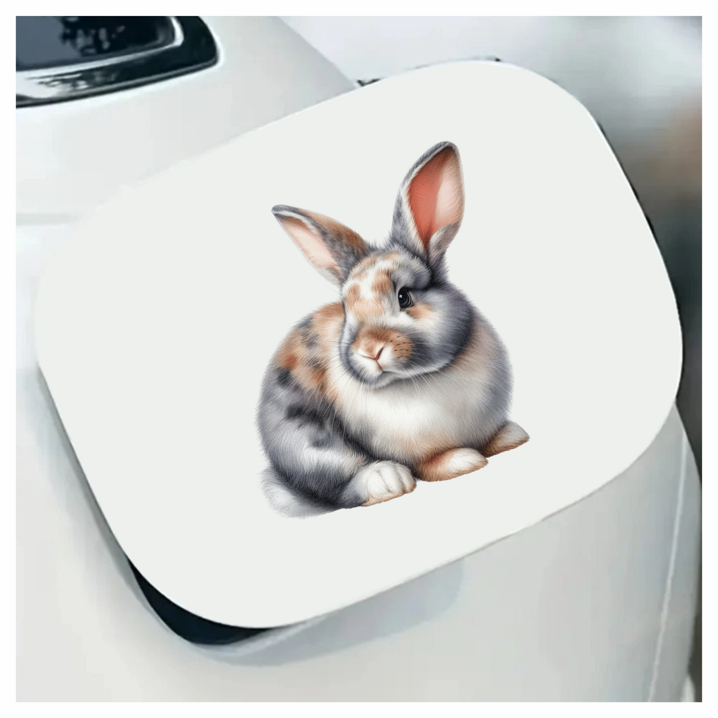 Rabbit Grey White Tan Vinyl Sticker Decal