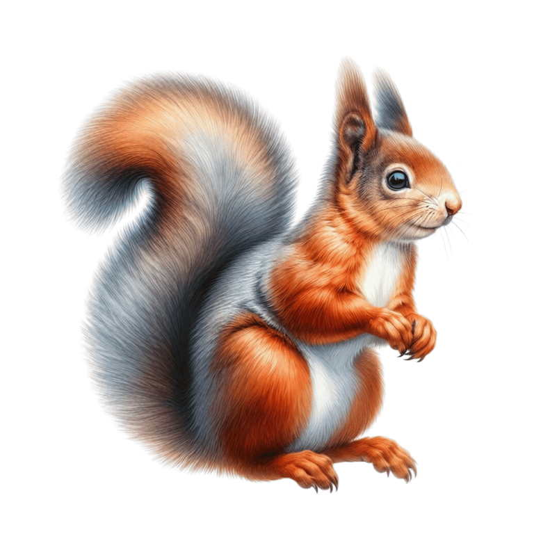 Orange White Squirrel Red Vinyl Sticker Decal