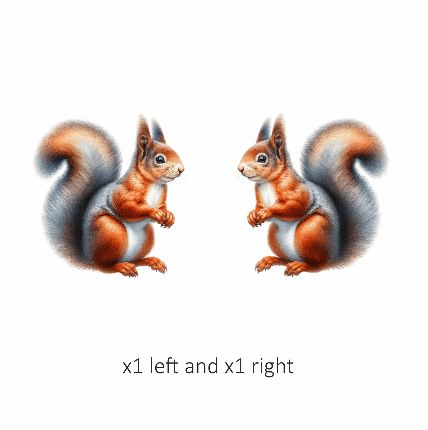 Orange White Squirrel Red Vinyl Sticker Decal