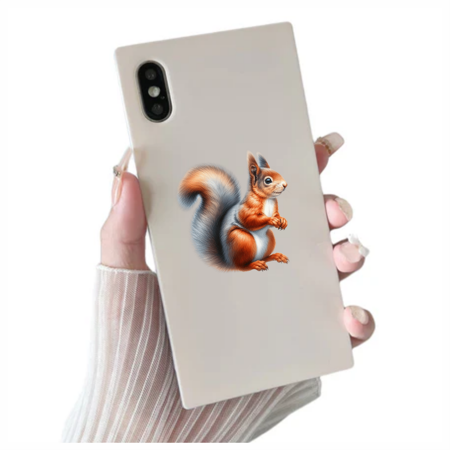 Orange White Squirrel Red Vinyl Sticker Decal