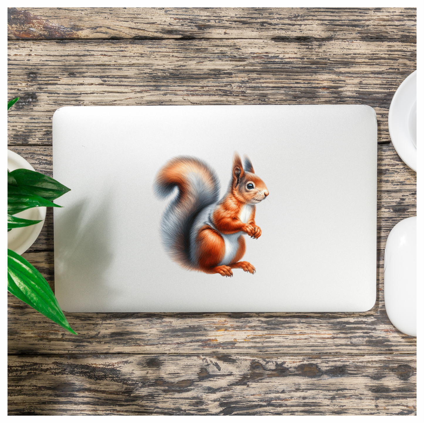 Orange White Squirrel Red Vinyl Sticker Decal
