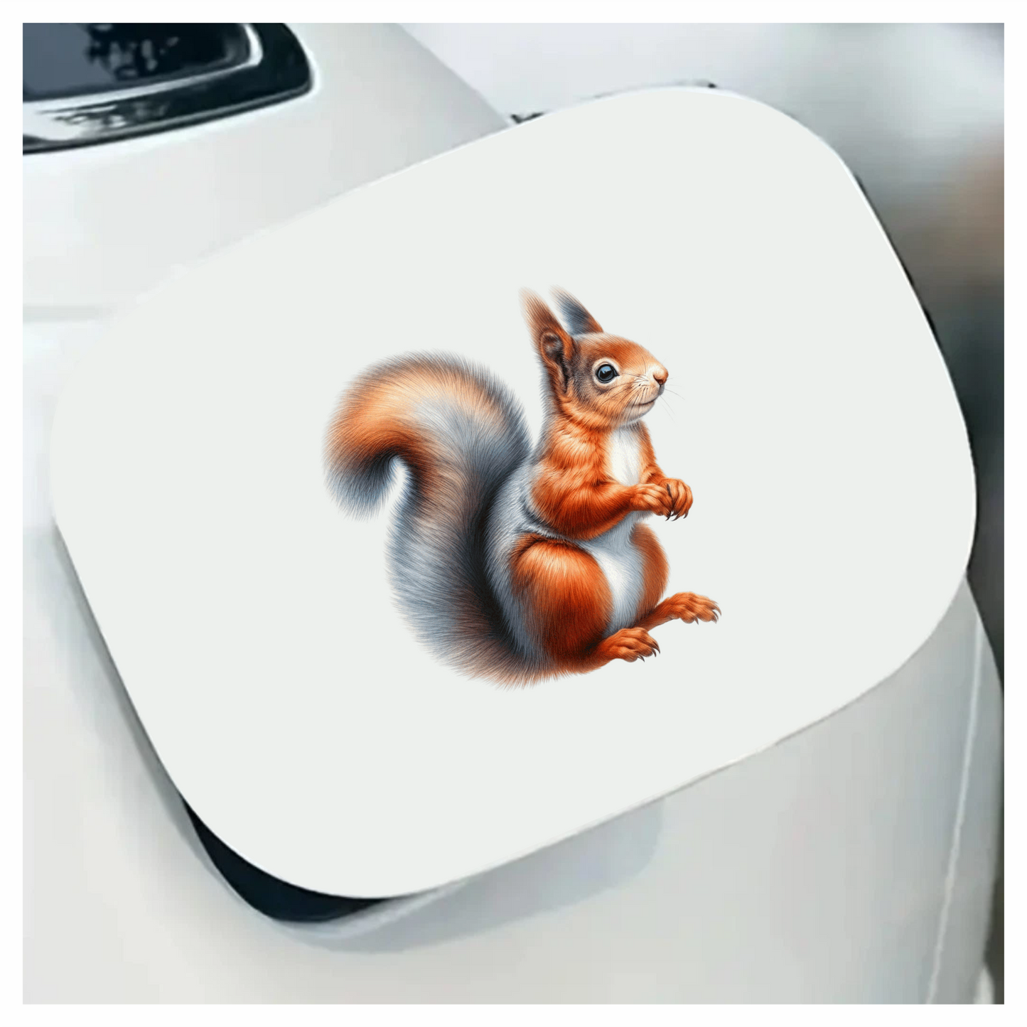 Orange White Squirrel Red Vinyl Sticker Decal