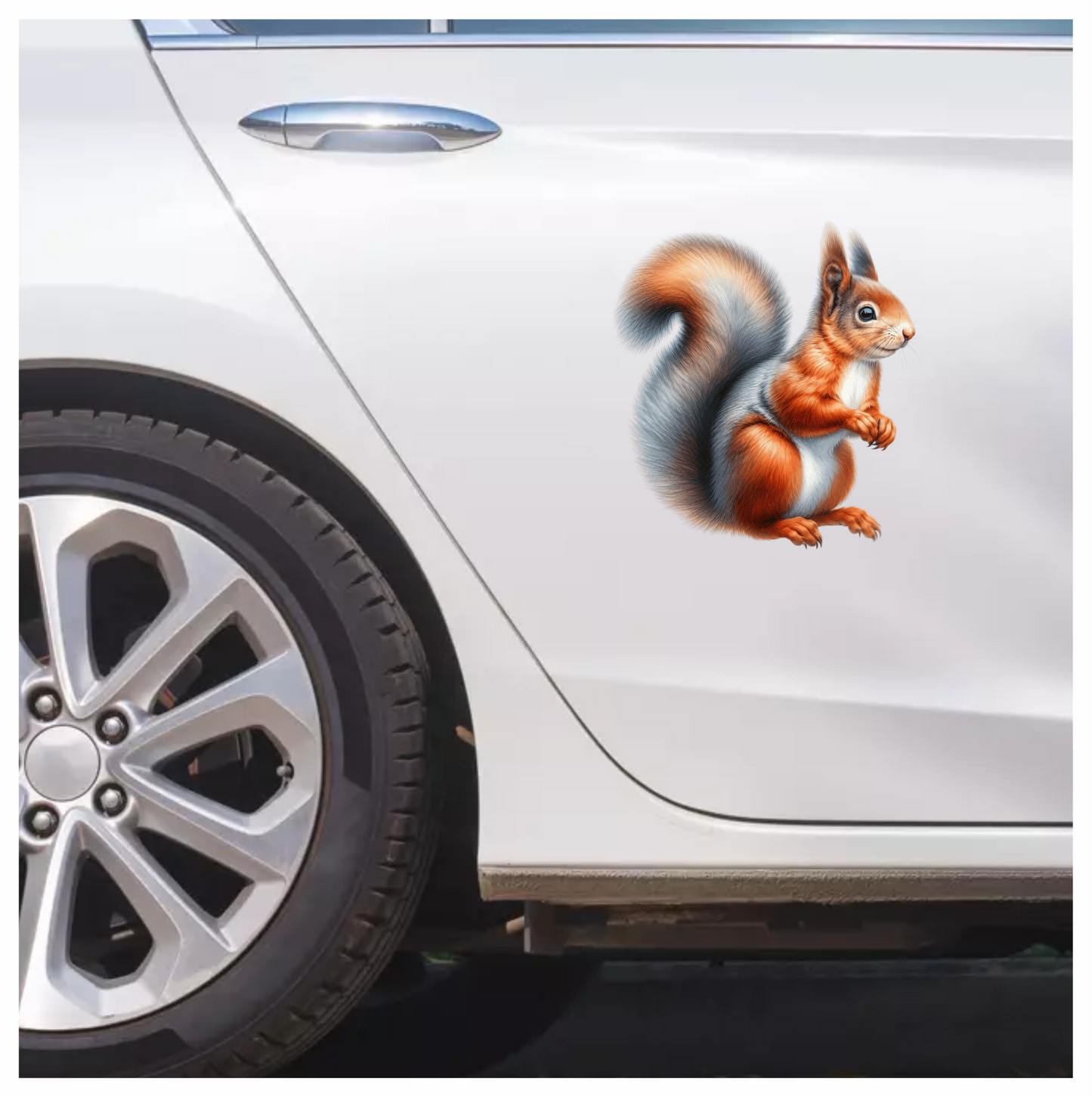 Orange White Squirrel Red Vinyl Sticker Decal