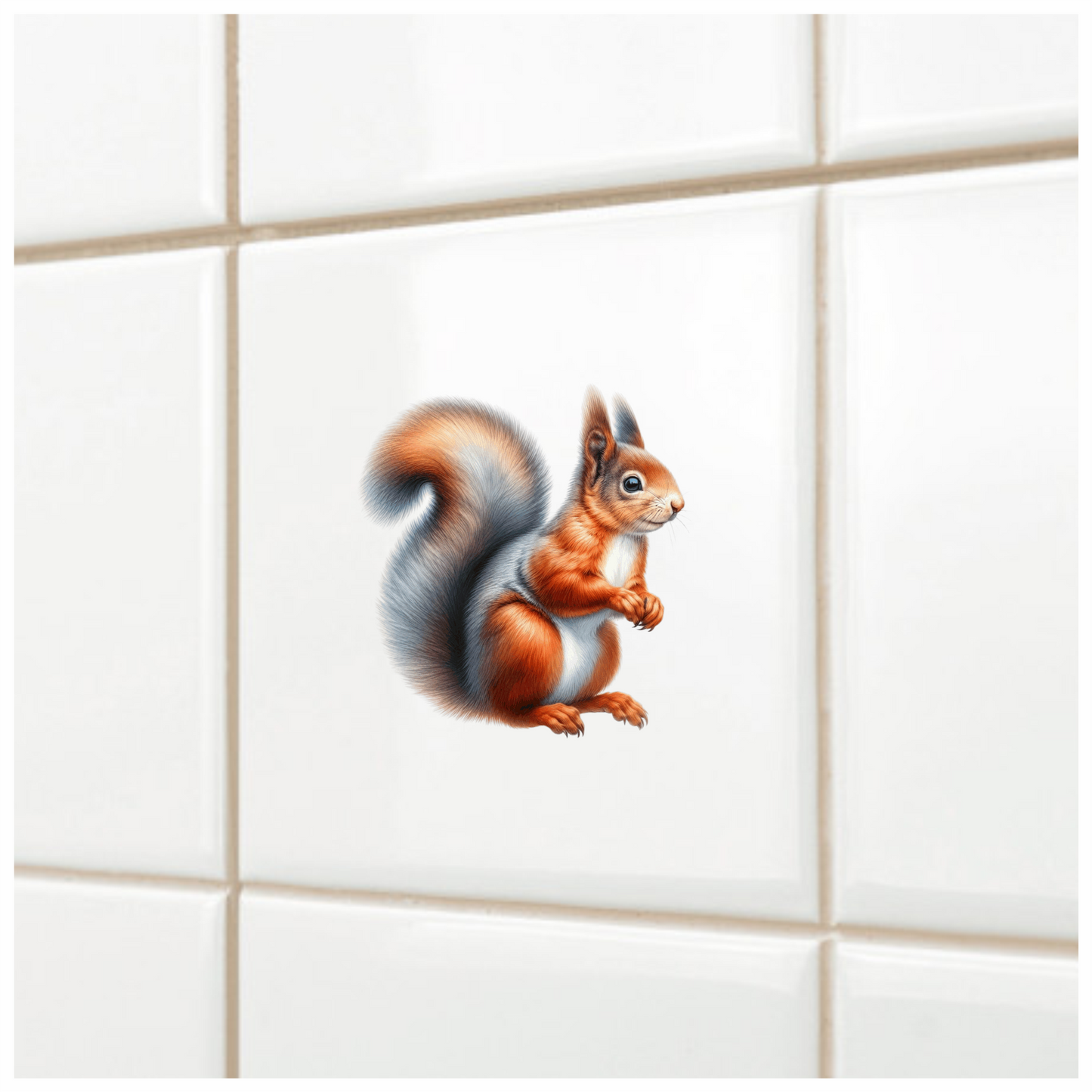 Orange White Squirrel Red Vinyl Sticker Decal