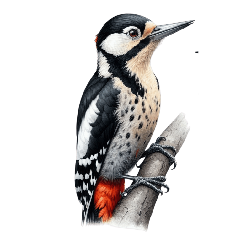 Black White Red Woodpecker Great Spotted Vinyl Sticker Decal