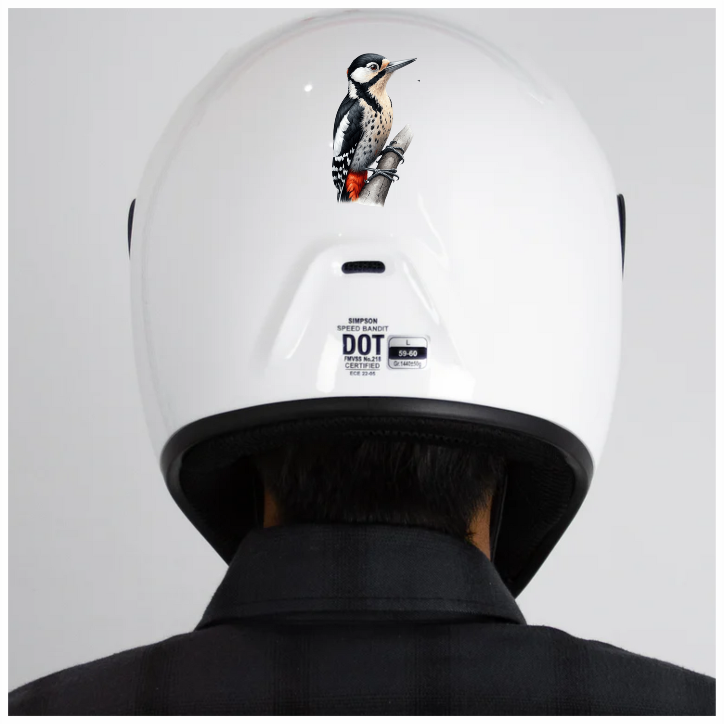 Black White Red Woodpecker Great Spotted Vinyl Sticker Decal