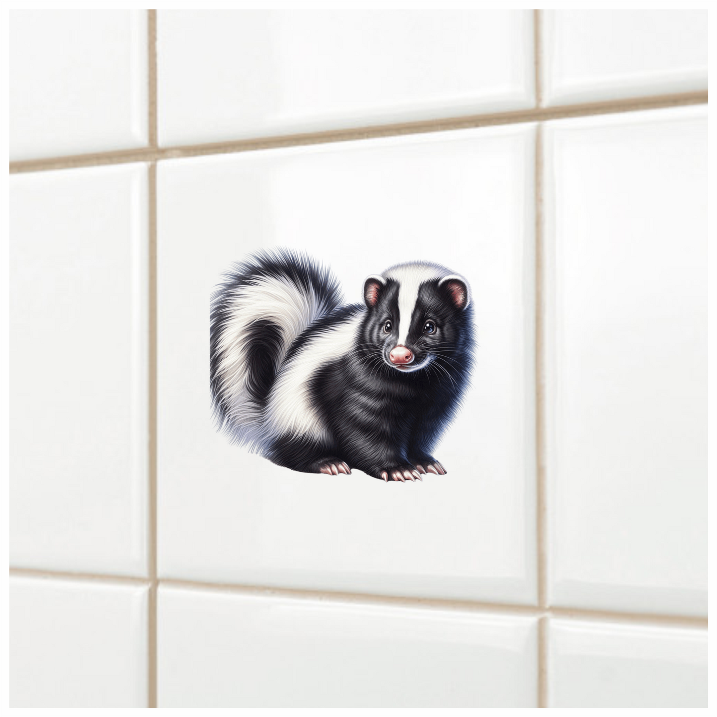 Black White Skunk Animal Cute Vinyl Sticker Decal