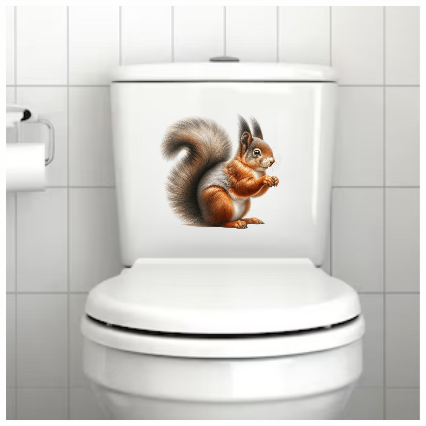 Red Squirrel Fluffy Tail Forest Vinyl Sticker Decal