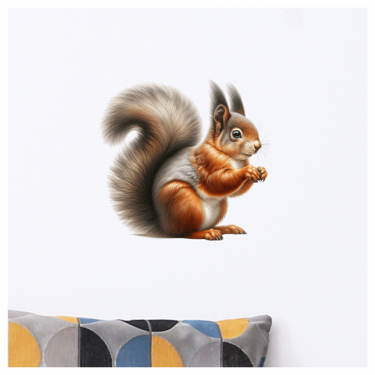 Red Squirrel Fluffy Tail Forest Vinyl Sticker Decal