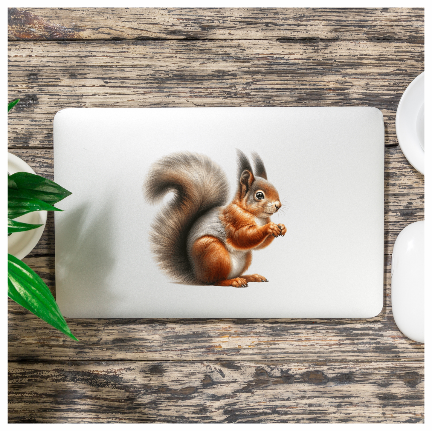 Red Squirrel Fluffy Tail Forest Vinyl Sticker Decal