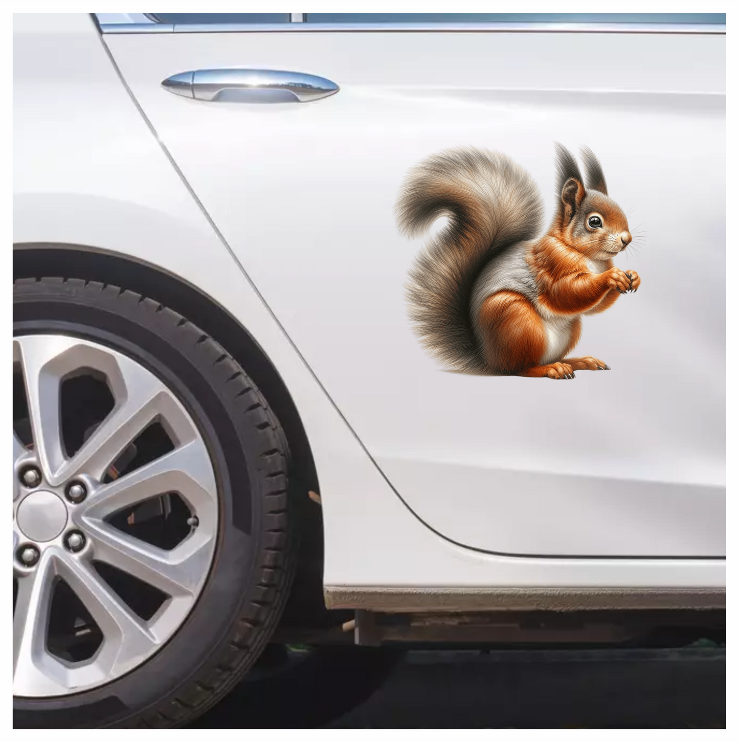 Red Squirrel Fluffy Tail Forest Vinyl Sticker Decal