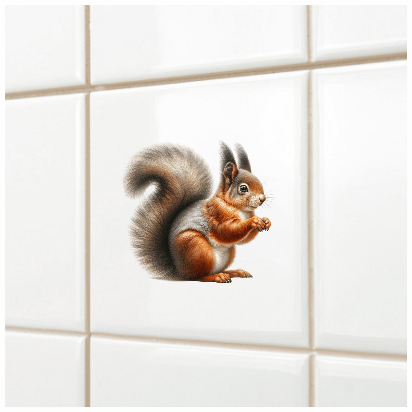 Red Squirrel Fluffy Tail Forest Vinyl Sticker Decal