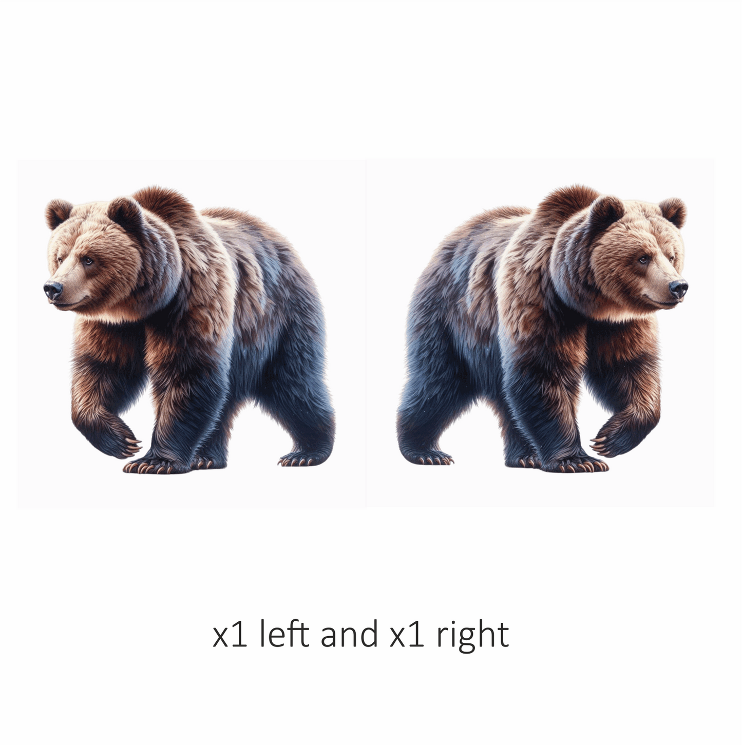 Brown Bear Large Strong Walking Vinyl Sticker Decal
