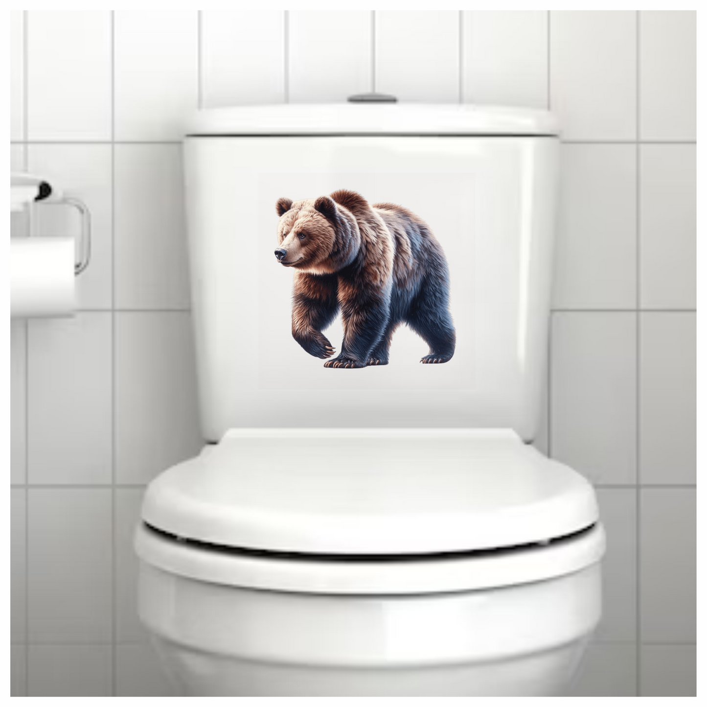 Brown Bear Large Strong Walking Vinyl Sticker Decal