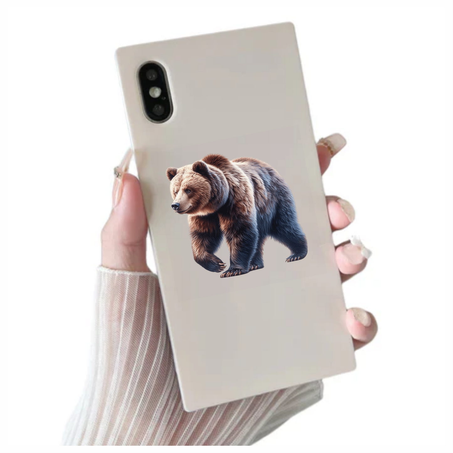 Brown Bear Large Strong Walking Vinyl Sticker Decal