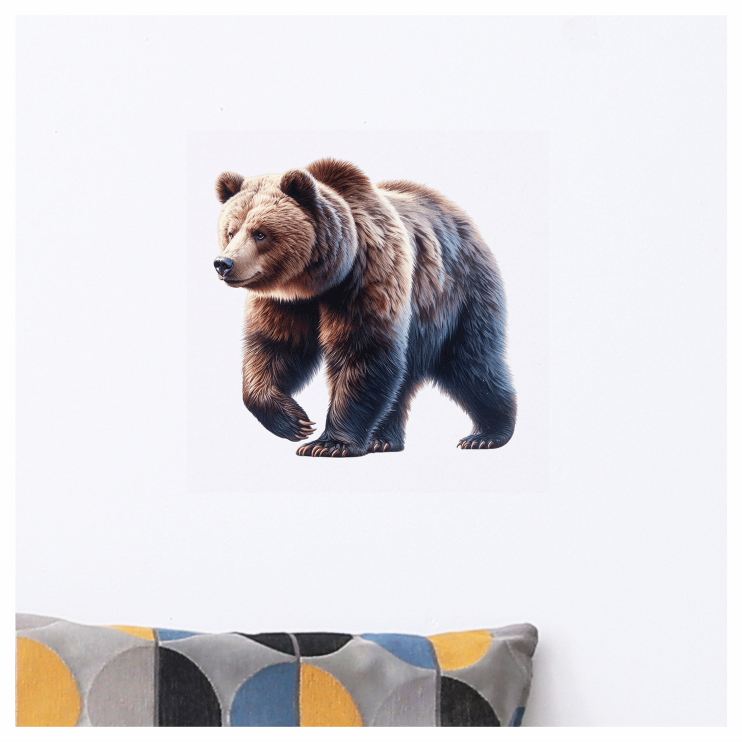 Brown Bear Large Strong Walking Vinyl Sticker Decal
