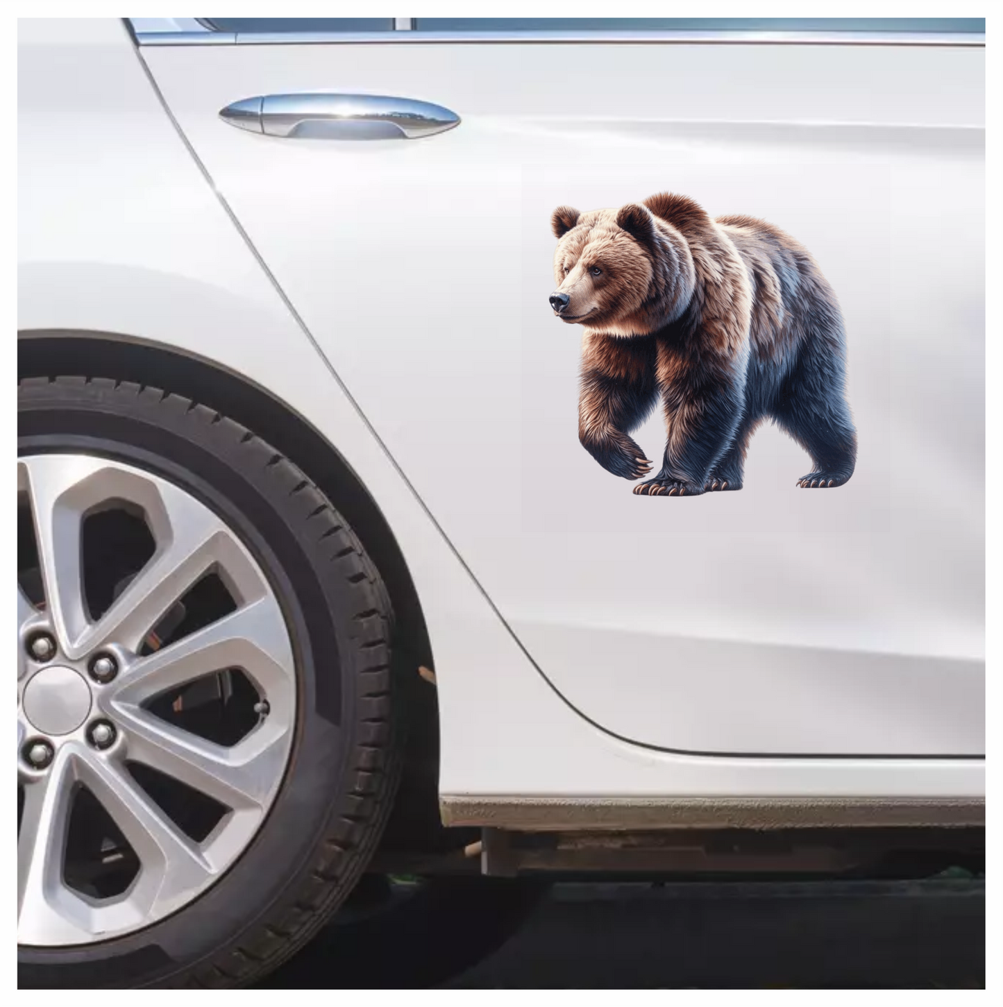 Brown Bear Large Strong Walking Vinyl Sticker Decal
