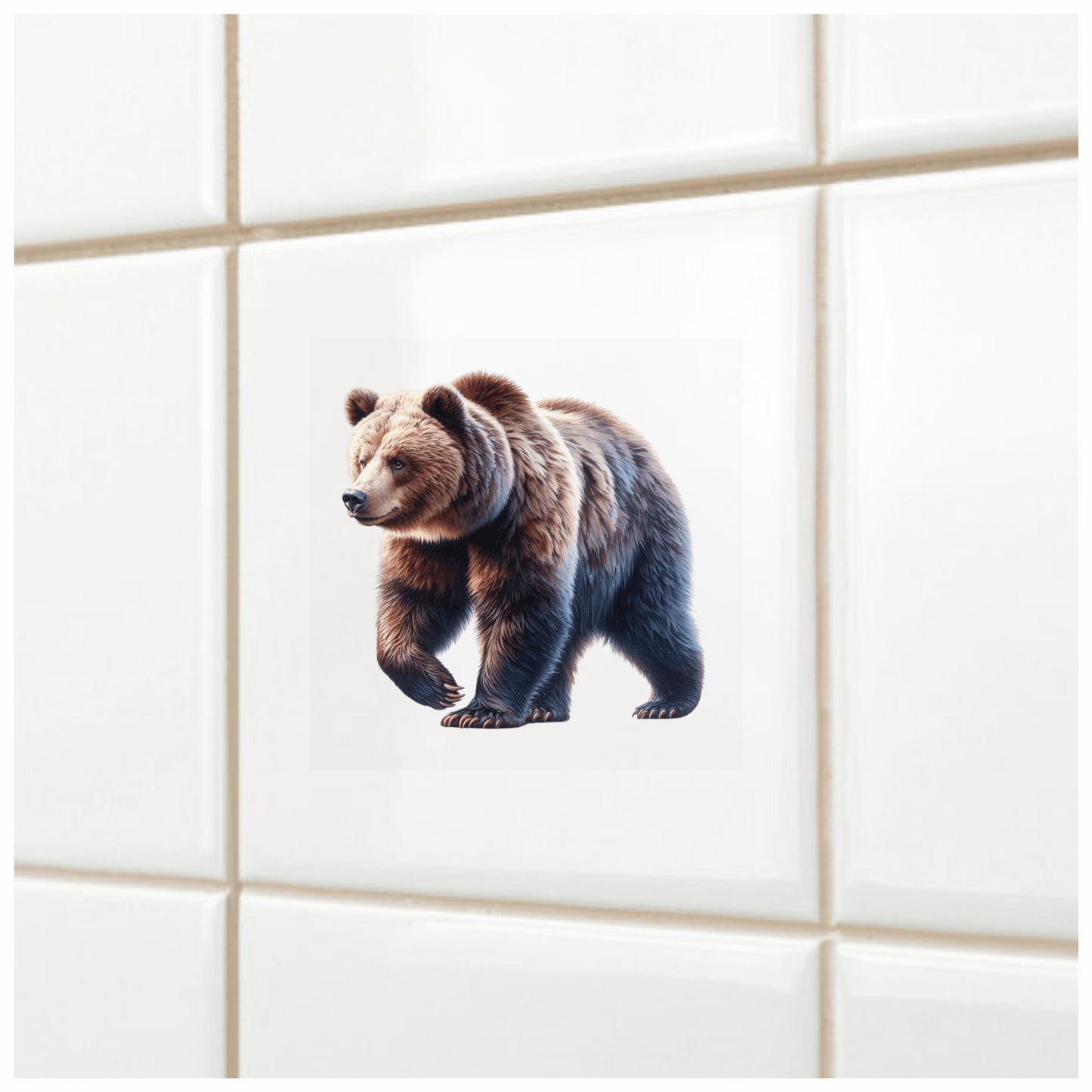 Brown Bear Large Strong Walking Vinyl Sticker Decal